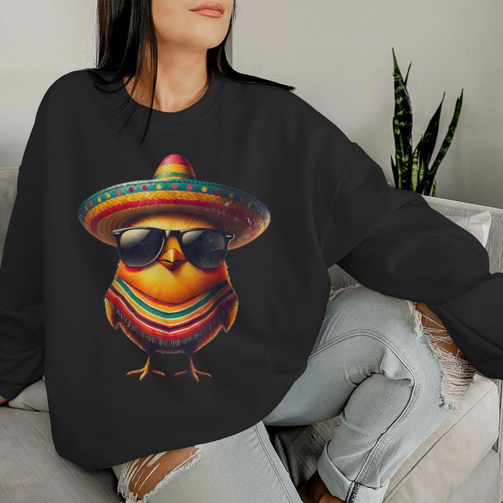 Rooster Mexican Cinco De Mayo Chicken Lover Women Sweatshirt Gifts for Her