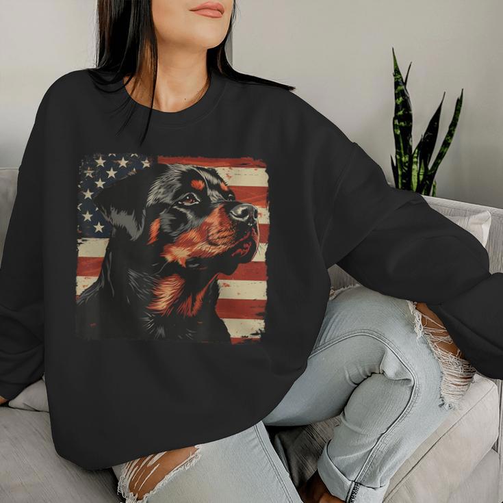 Rottweiler Dog Usa Patriotic Fourth Of July Women Women Sweatshirt Gifts for Her