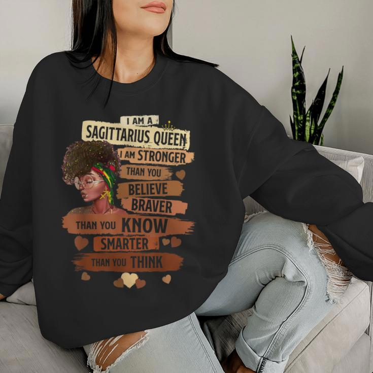 Sagittarius Queen I Am Stronger Birthday Black Women Women Sweatshirt Gifts for Her