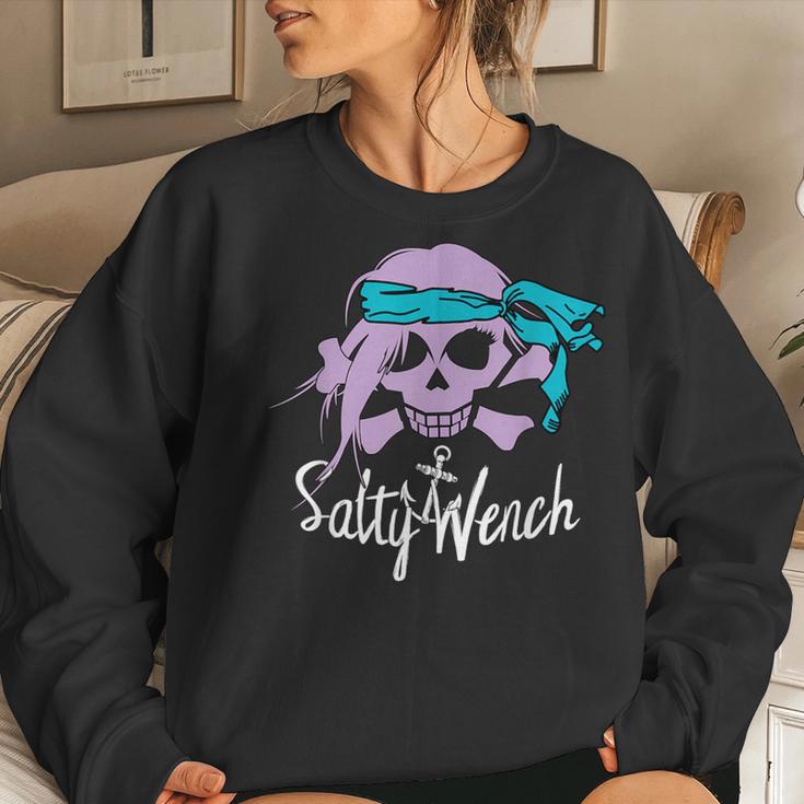 Salty WenchGirl Pirate Skull Crossbones Anchor Women Sweatshirt Gifts for Her