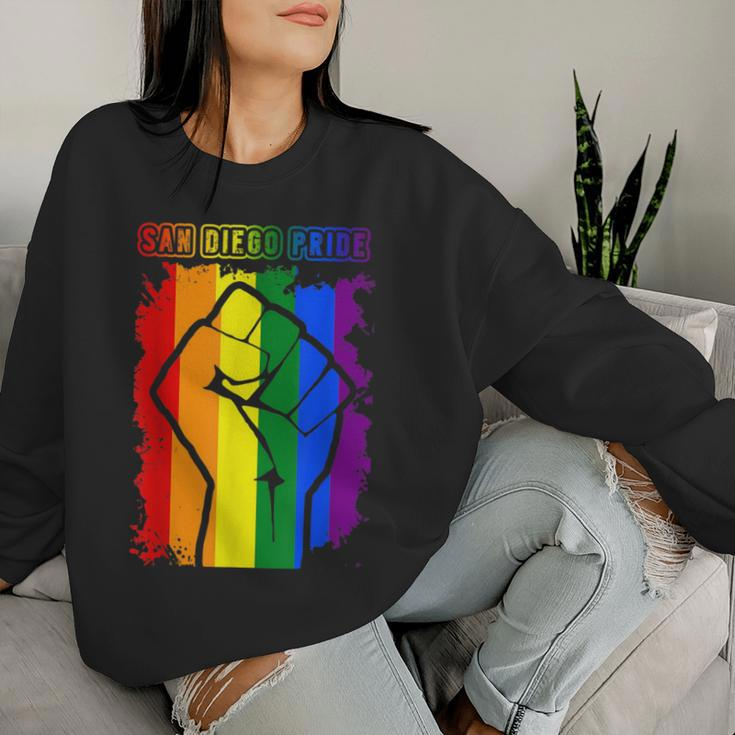 San Diego Lgbt Pride Month Lgbtq Rainbow Flag Women Sweatshirt Gifts for Her