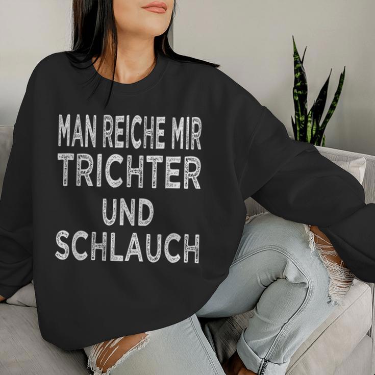 Sauf Merch Saufrchen Beer Funnel And Tube Drinking Sweatshirt Frauen Geschenke für Sie