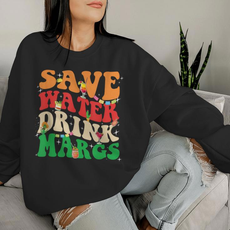 Save Water Drink Margarita Groovy Cinco De Mayo Fiesta Party Women Sweatshirt Gifts for Her