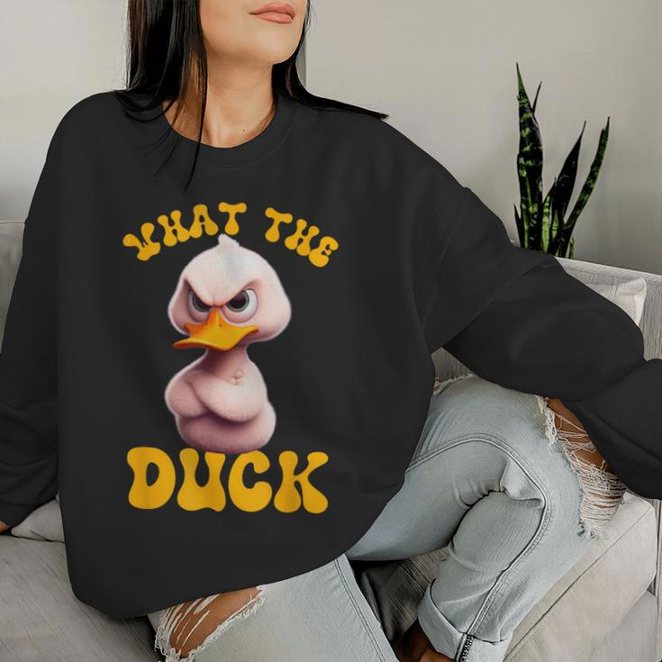 Saying What-The-Duck Duck Friends Women Sweatshirt Gifts for Her