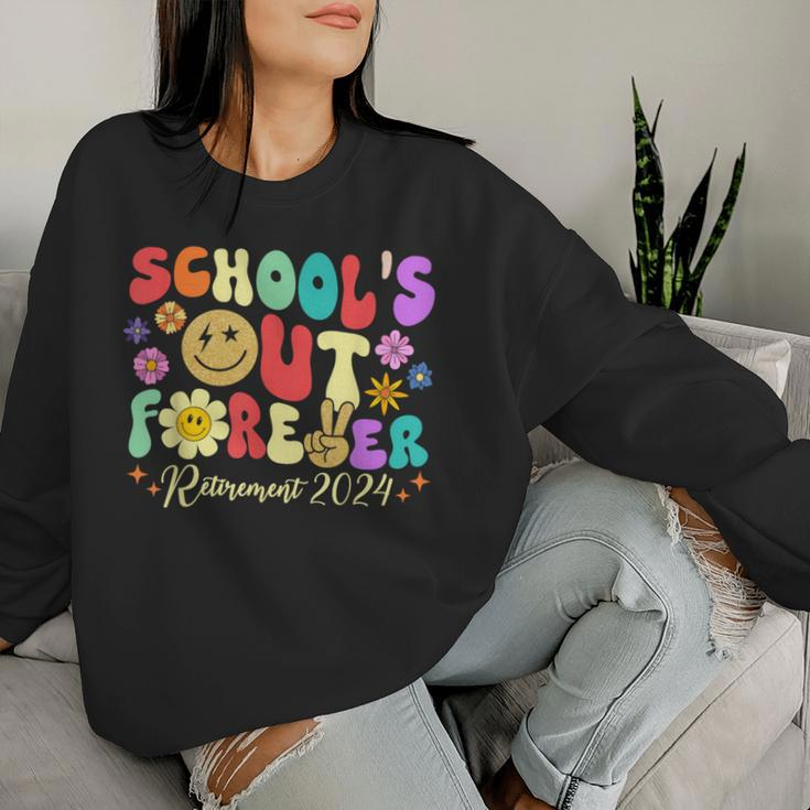 School's Out Forever Retirement 2024 Retired Teacher Summer Women Sweatshirt Gifts for Her