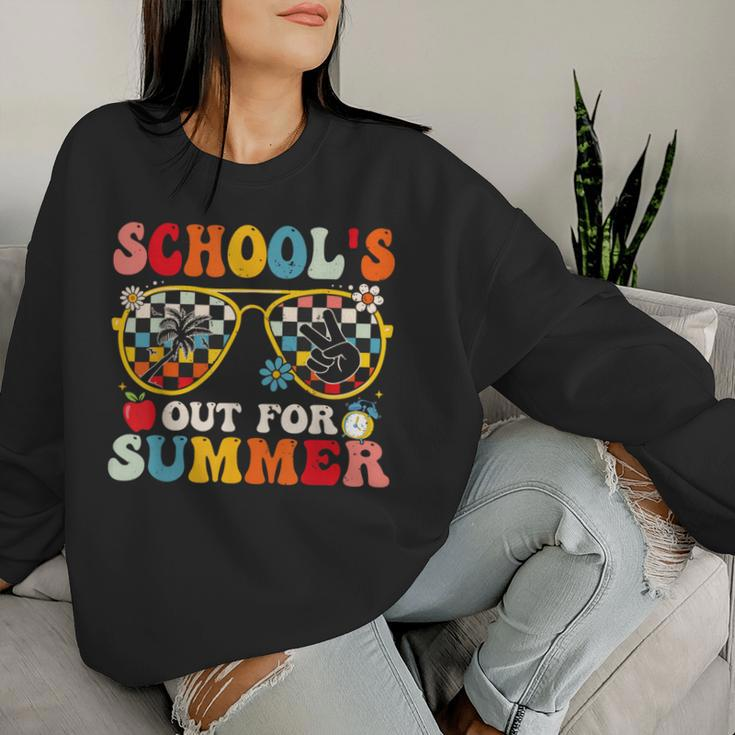 Schools Out For Summer Groovy Last Day Of School Teacher Women Sweatshirt Gifts for Her