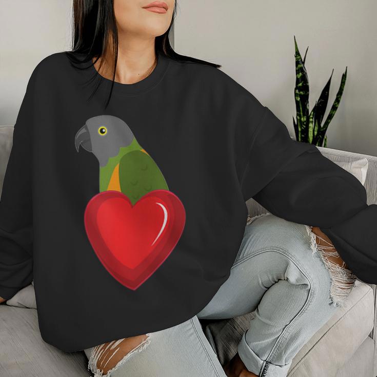 Senegal African Parrot Heart Pocket Women Sweatshirt Gifts for Her