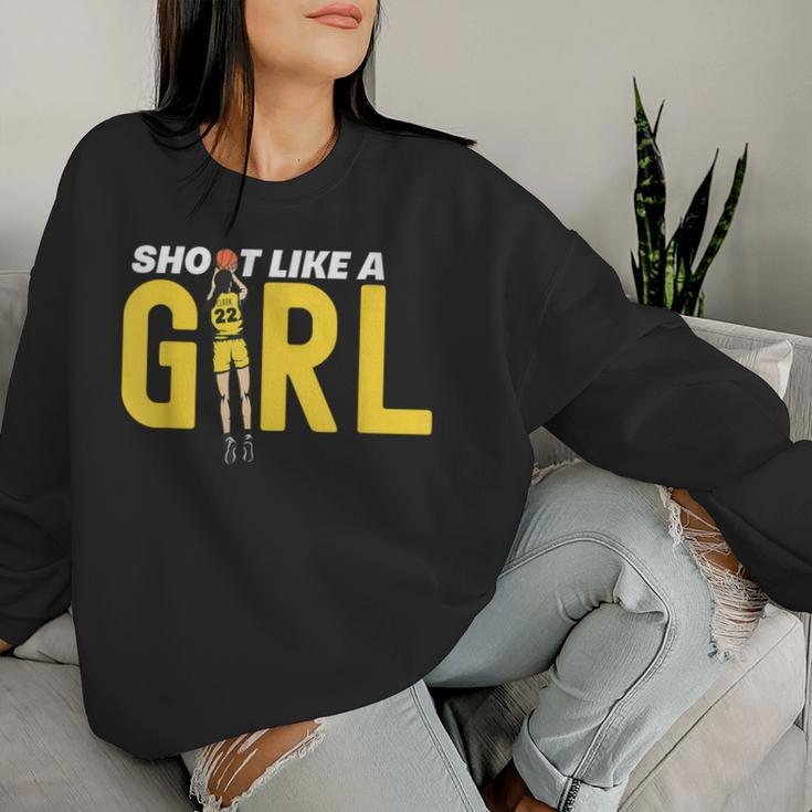 Shoot Like A Girl Basketball Girl Basketball Fan 22 Women Sweatshirt Gifts for Her
