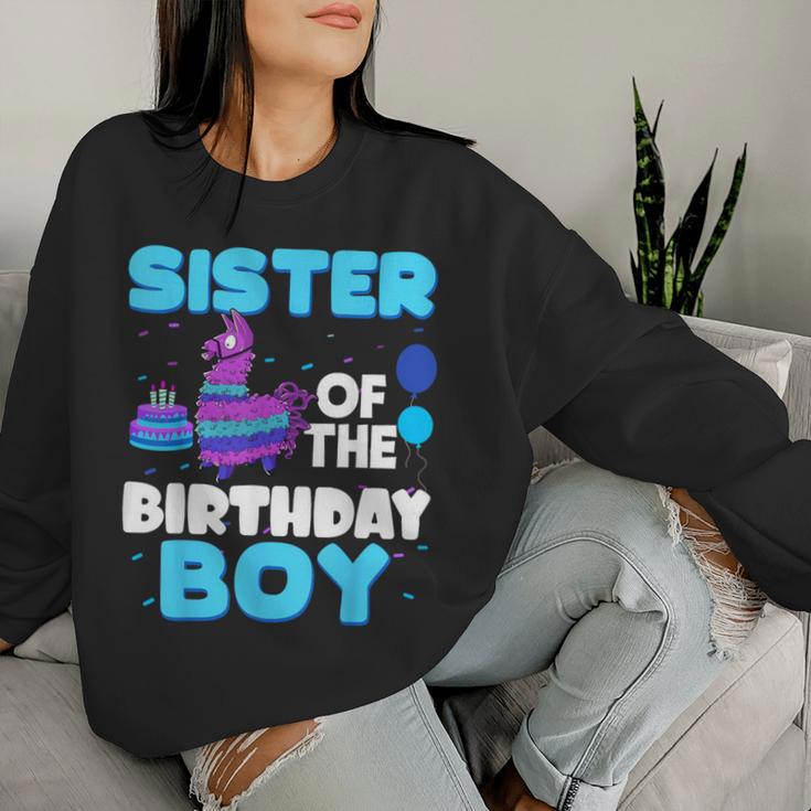 Sister Of The Birthday Boy Llama Family Party Decorations Women Sweatshirt Gifts for Her