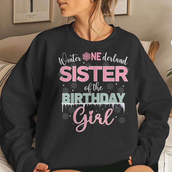 Sister Of The Birthday Girl Winter Onederland Family Women Sweatshirt Gifts for Her