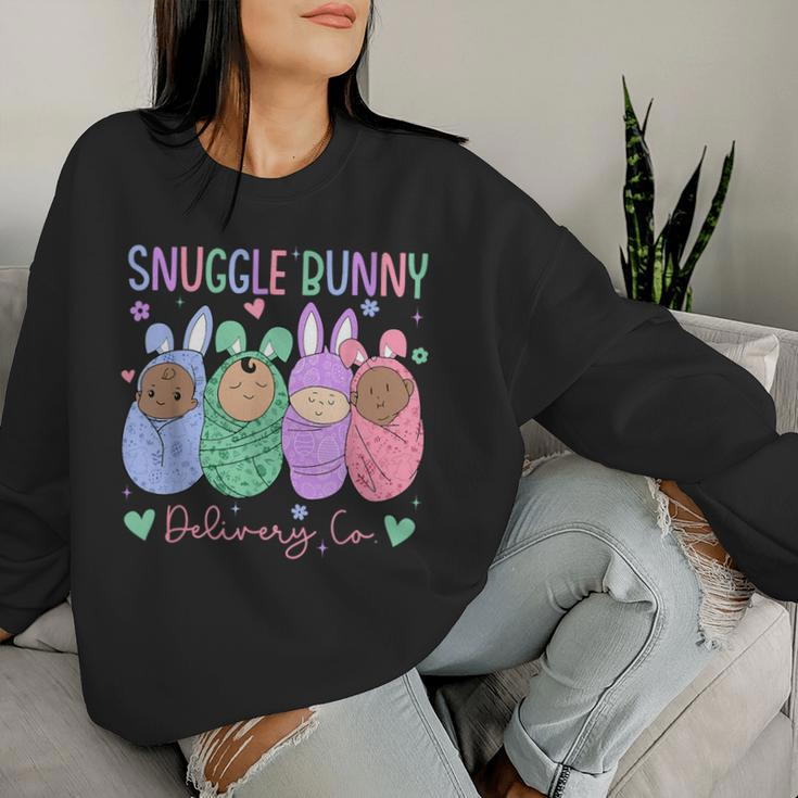 Snuggle Bunny Delivery Co Easter L&D Nurse Mother Baby Nurse Women Sweatshirt Gifts for Her