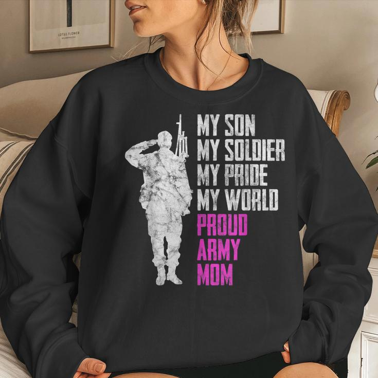 My Son My Soldier Proud Army Mom Military Mother Women Sweatshirt Gifts for Her