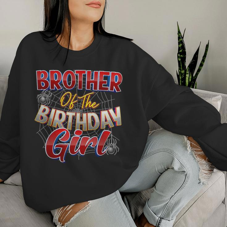 Spider Web Birthday Costume Brother Of The Birthday Girl Women Sweatshirt Gifts for Her