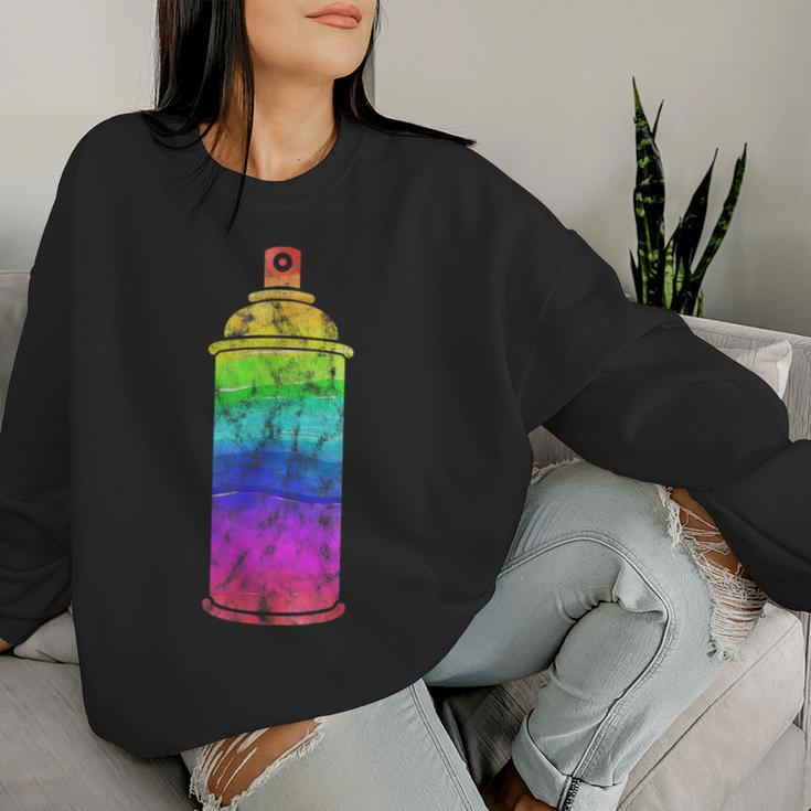 Spray Can Graffiti In Rainbow Colors Women Sweatshirt Gifts for Her
