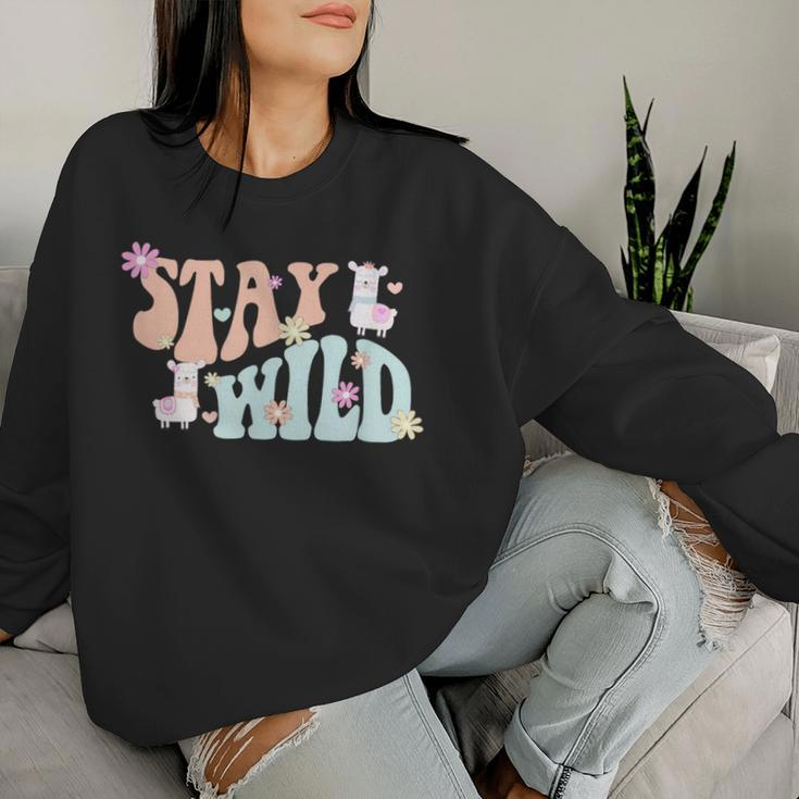 Stay Wild Llama Planner Stickers Women Sweatshirt Gifts for Her