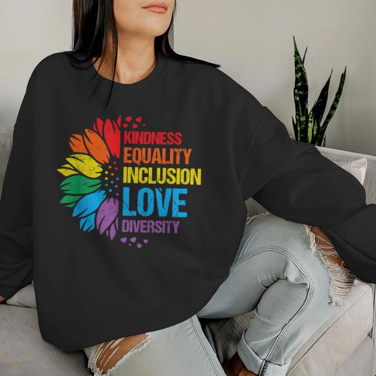 Sunflower Kindness Equality Inclusion Diversity Love Women Sweatshirt Gifts for Her