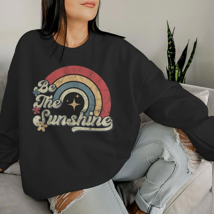 Be The Sunshine Kindness Retro Rainbow Vintage Graphic Women Sweatshirt Gifts for Her