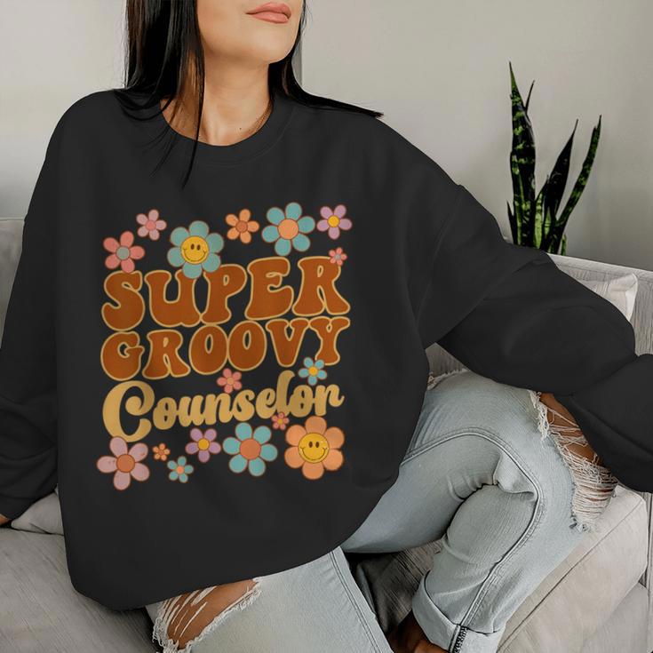 Super Groovy Counselor Retro 70S Hippie School Counseling Women Sweatshirt Gifts for Her