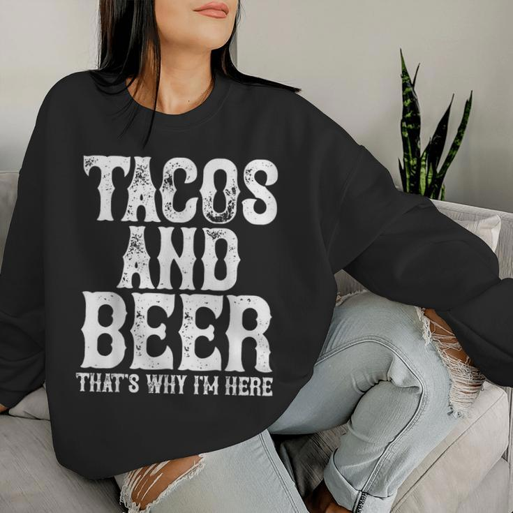Tacos And Beer Cinco De Mayo Drinking Drunk Fiesta Women Sweatshirt Gifts for Her