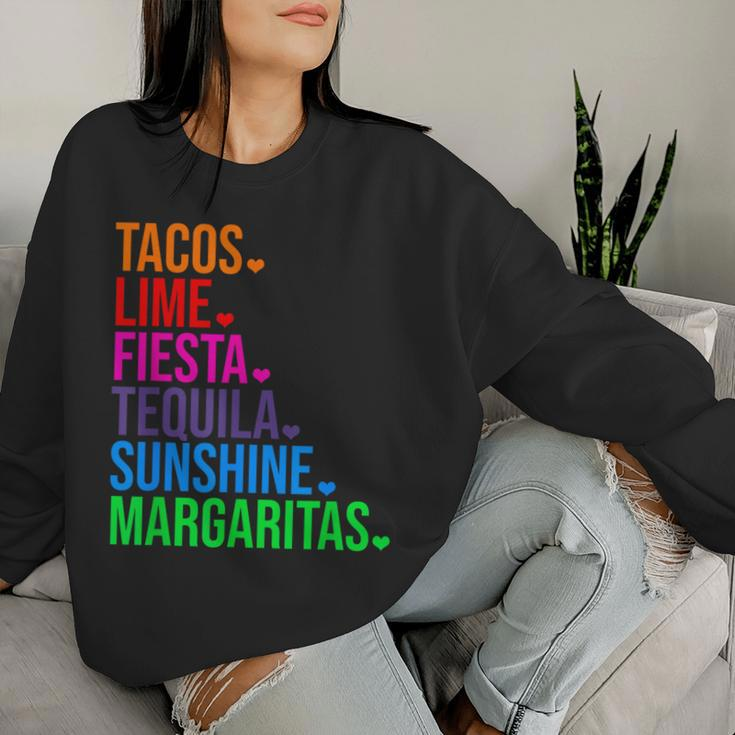 Tacos Lime Fiesta Tequila Cinco De Mayo Women Sweatshirt Gifts for Her