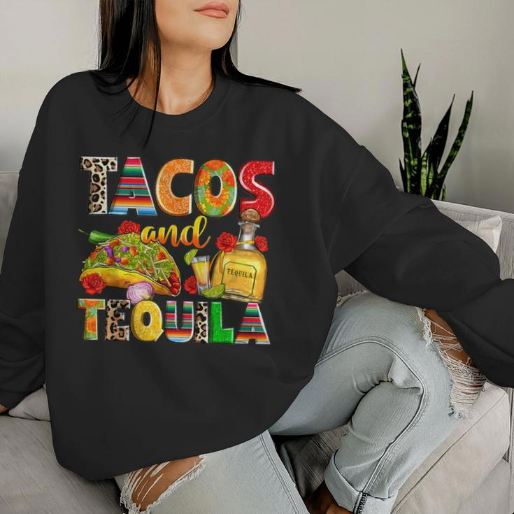 Tacos And Tequila Cinco De Mayo Leopard For Women Women Sweatshirt Gifts for Her