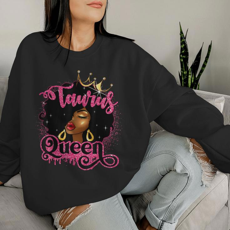 Taurus Queen African American Zodiac Birthday Afro Women Women Sweatshirt Gifts for Her