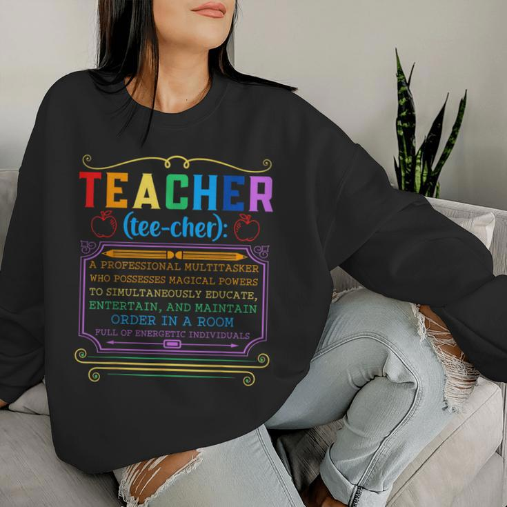 Teacher Definition Teaching School Teacher Women Sweatshirt Gifts for Her