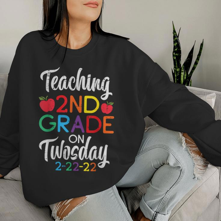 Teaching 2Nd Grade On Twosday 2-22-22 February 22Nd Teacher Women Sweatshirt Gifts for Her