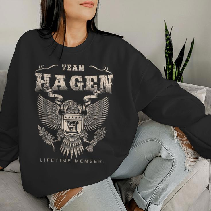 Team Hagen Family Name Lifetime Member Women Sweatshirt Gifts for Her