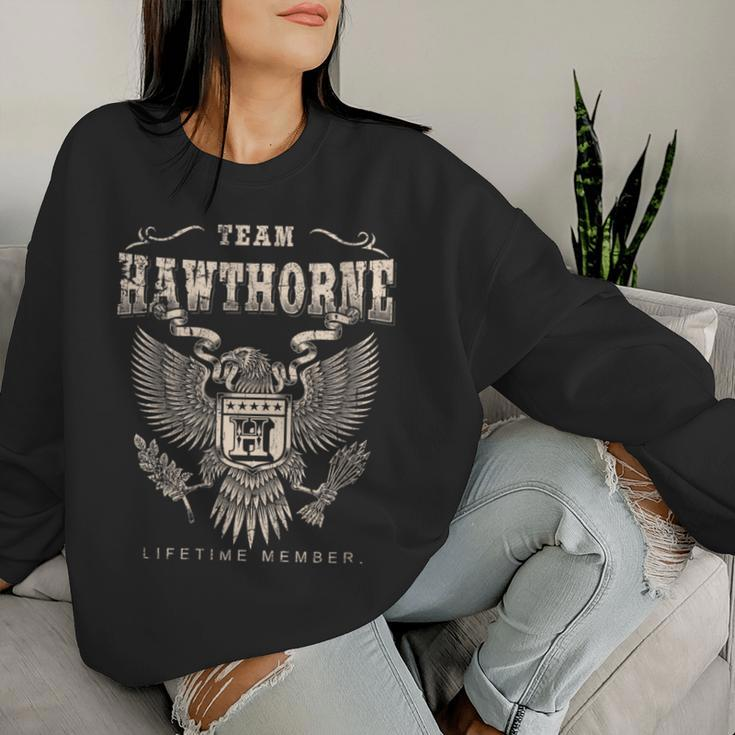 Team Hawthorne Family Name Lifetime Member Women Sweatshirt Gifts for Her