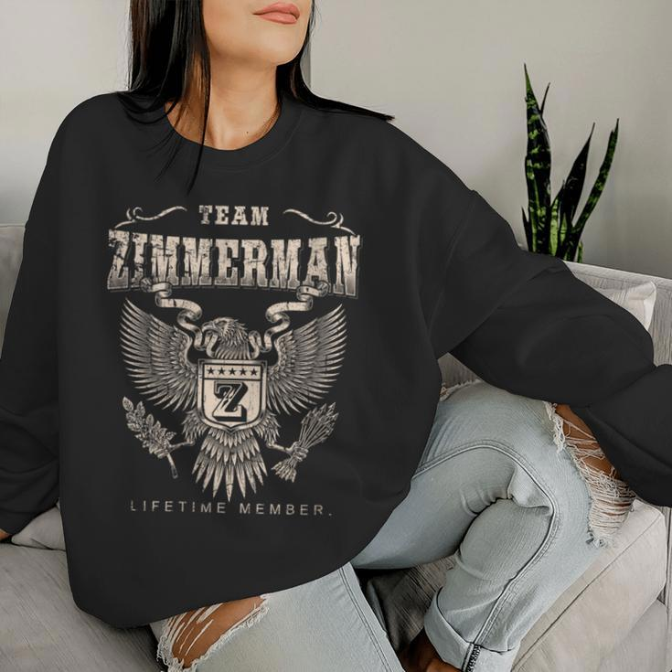 Team Zimmerman Family Name Lifetime Member Women Sweatshirt Gifts for Her