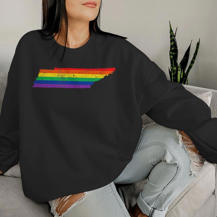 Tennessee Rainbow Flag Map Gay Pride Lesbian Lgbt Women Sweatshirt Gifts for Her