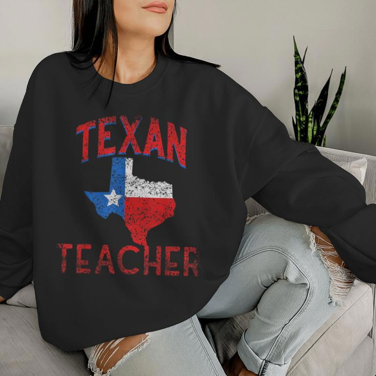 Texan Teacher Flag Proud Texas Vintage Women Sweatshirt Gifts for Her
