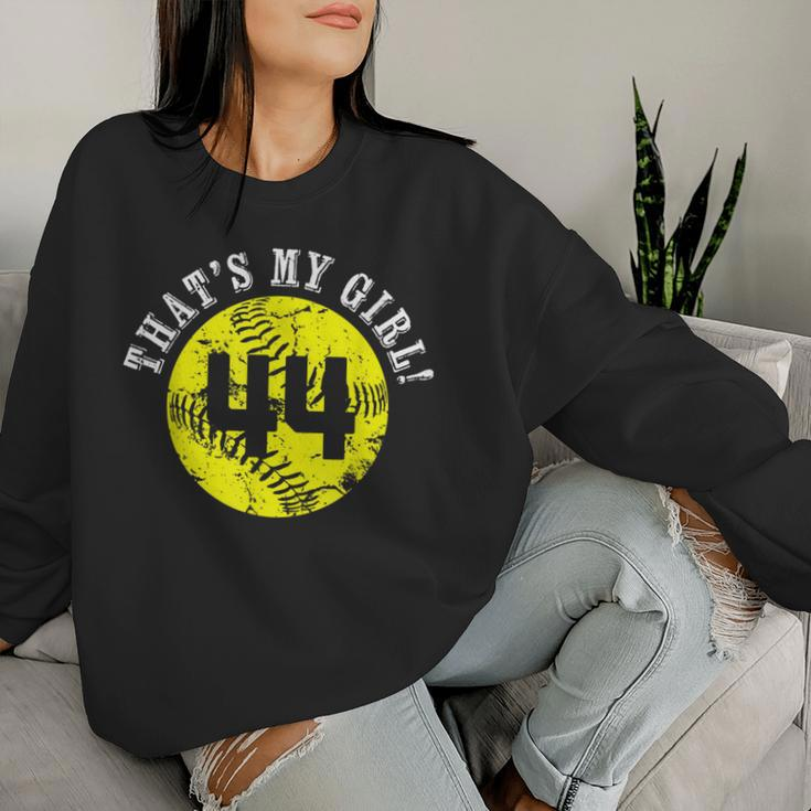 That's My Girl 44 Softball Player Mom Or Dad Women Sweatshirt Gifts for Her