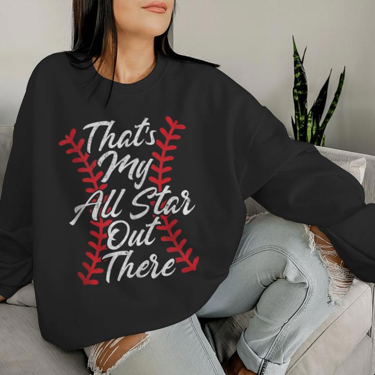 That's My All Star Out There Baseball Laces Mom Mama Cute Women Sweatshirt Gifts for Her