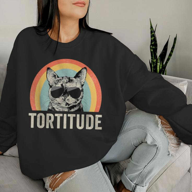 Tortitude Tortie Cat Mom Tortoiseshell Mama Women Sweatshirt Gifts for Her