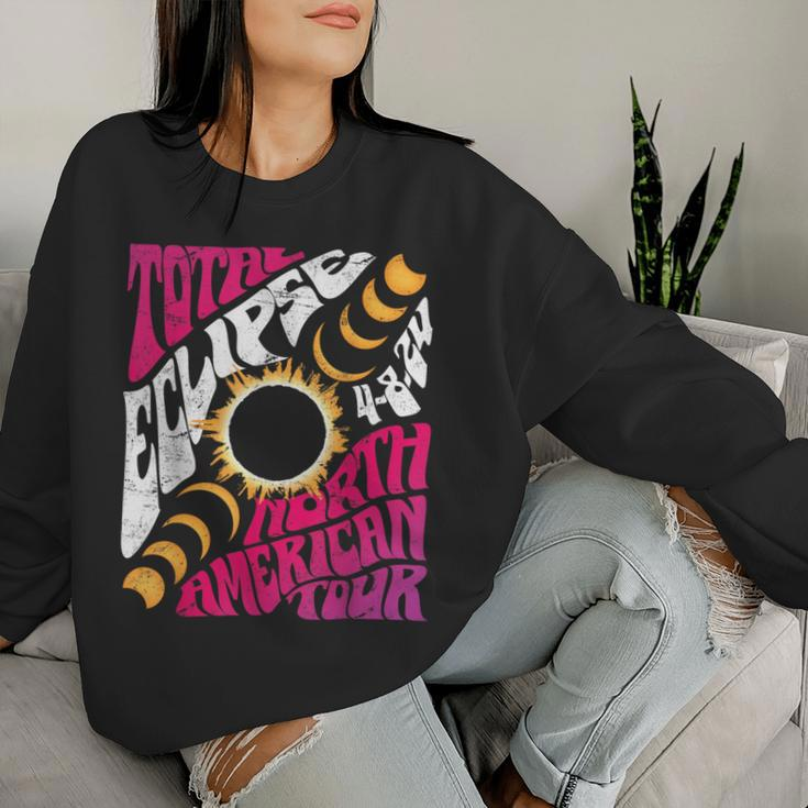 Total Eclipse 2024 Retro Groovy North American Tour Concert Women Sweatshirt Gifts for Her
