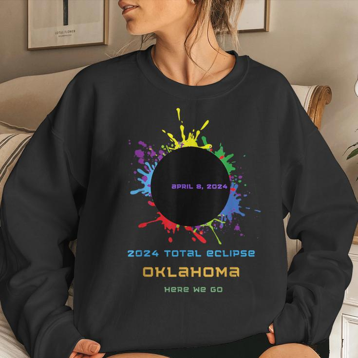 Total Solar Eclipse 2024 Oklahoma Family Matching Women Sweatshirt Gifts for Her