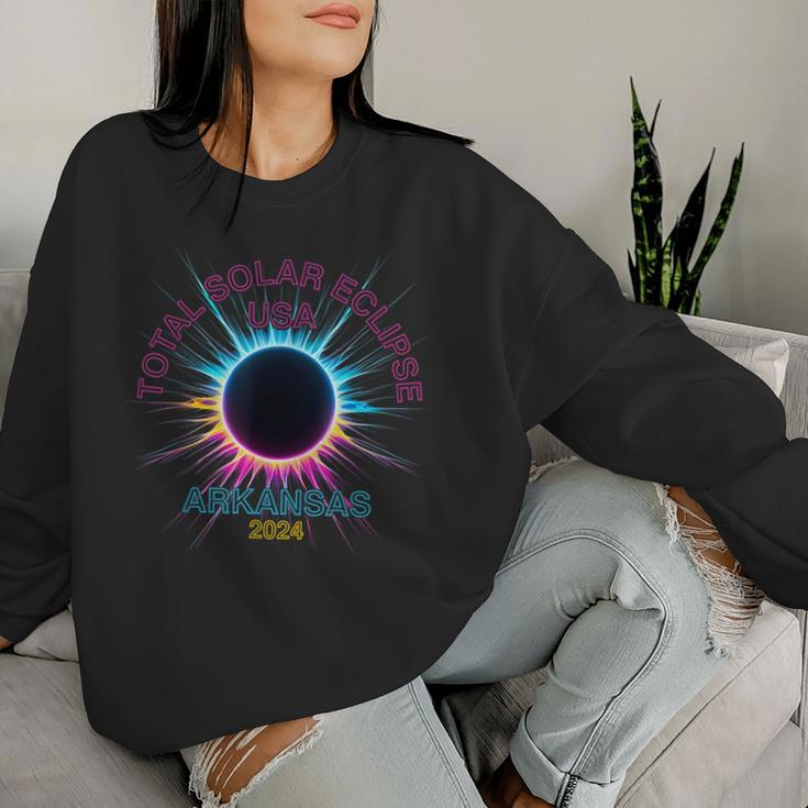 Total Solar Eclipse Arkansas For 2024 Souvenir Women Sweatshirt Gifts for Her