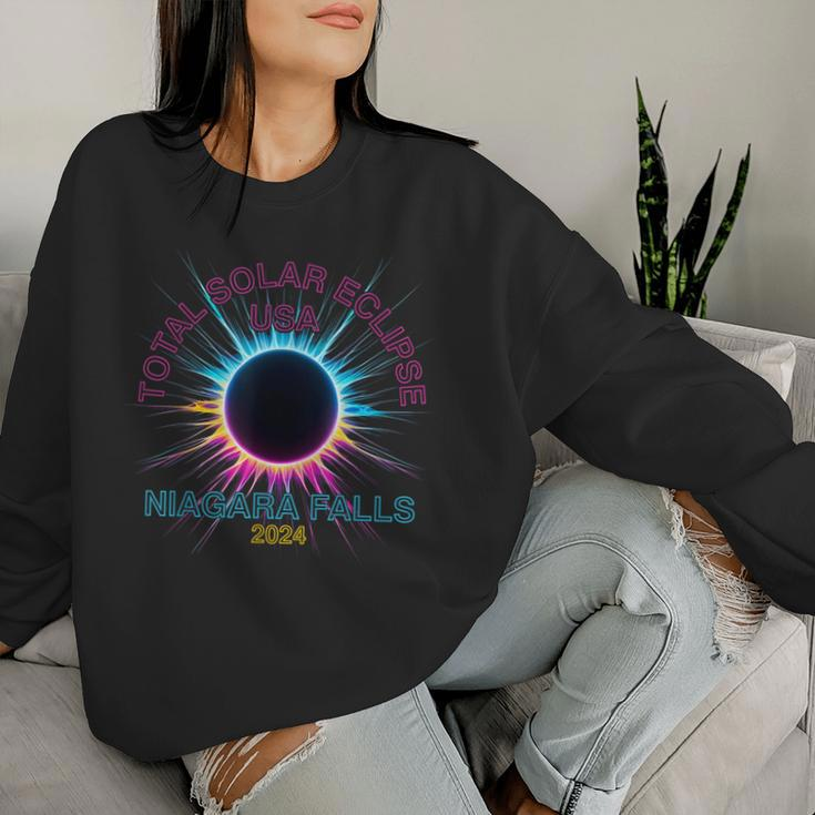 Total Solar Eclipse Niagara Falls For 2024 Souveni Women Sweatshirt Gifts for Her
