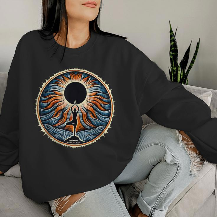 Totality April 8 2024 Total Solar Eclipse Yoga Women Sweatshirt Gifts for Her
