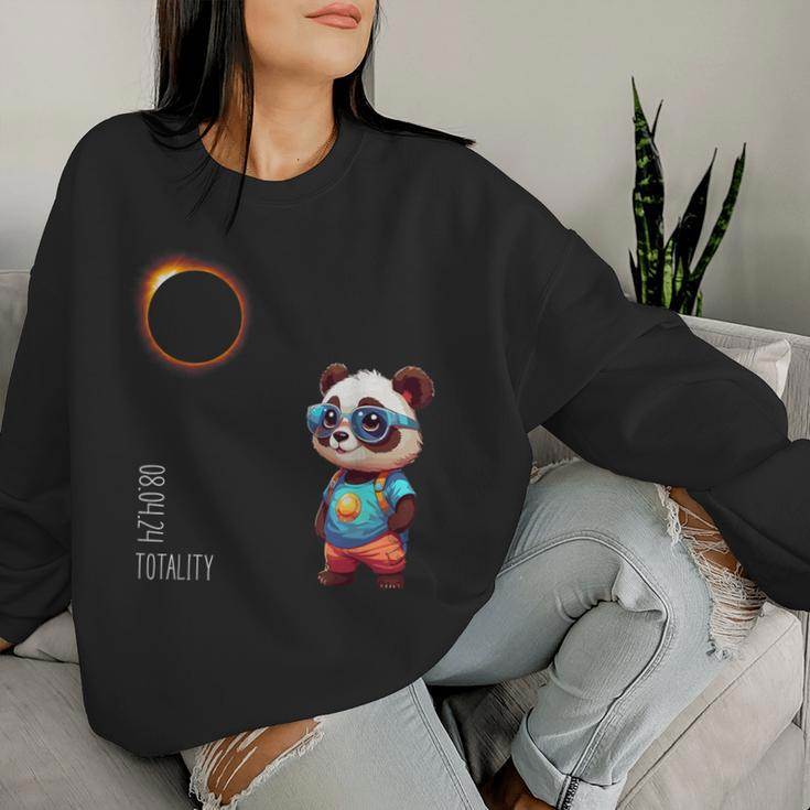 Totality Panda Solar Eclipse 08042024 Cute Eclipse Girls Women Sweatshirt Gifts for Her