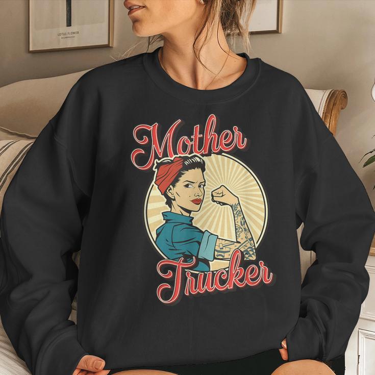 Truck Driver Mother Trucker Women Sweatshirt Gifts for Her