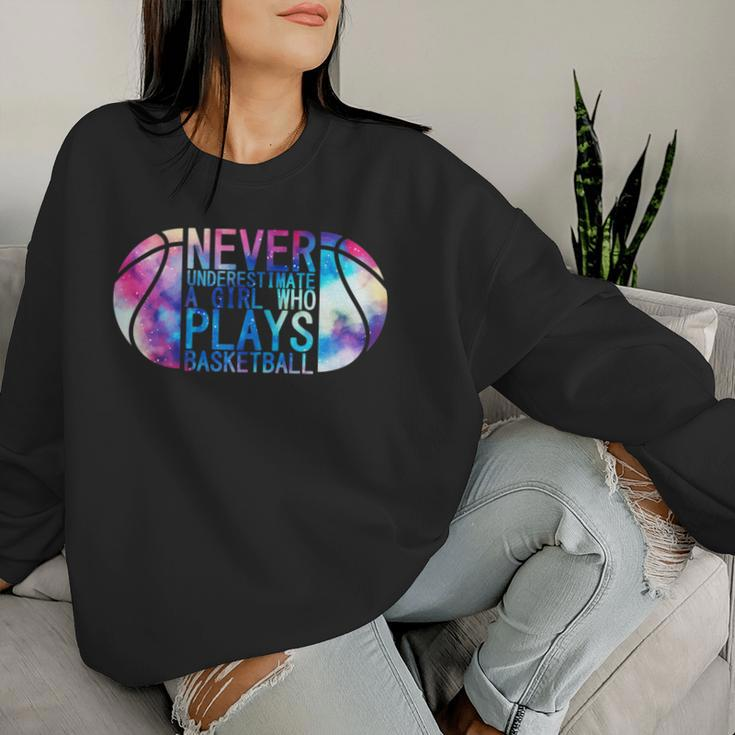 Never Underestimate A Girl Who Plays Basketball Player Cute Women Sweatshirt Gifts for Her