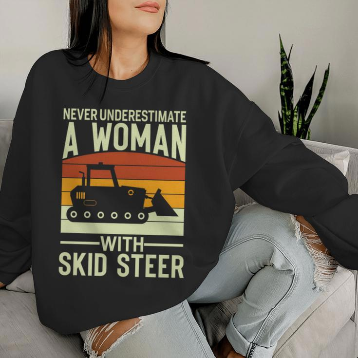 Never Underestimate A Woman With A Skid Sr Construction Women Sweatshirt Gifts for Her