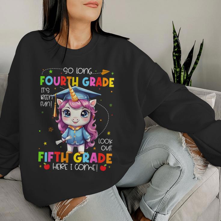 Unicorn So Long 4Th Grade Graduation Last Day Of School Women Sweatshirt Gifts for Her