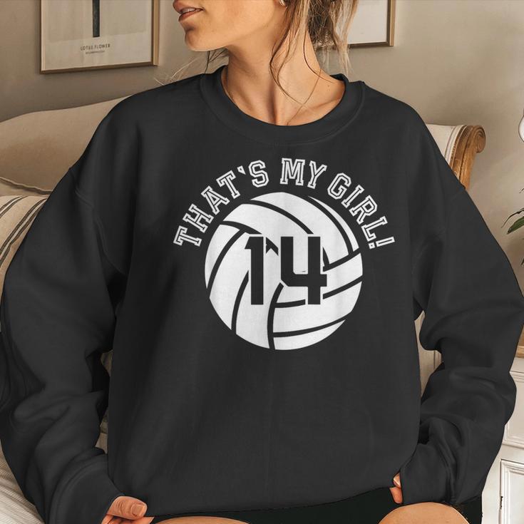 Unique That's My Girl 14 Volleyball Player Mom Or Dad Women Sweatshirt Gifts for Her