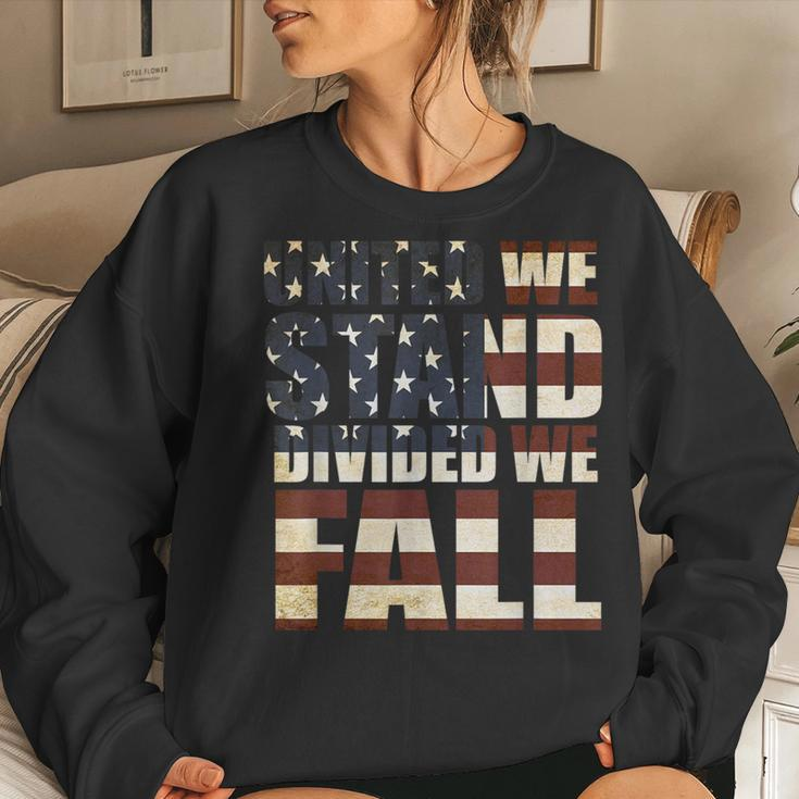 United We Stand Divided We Fall Usa Flag Women Sweatshirt Gifts for Her