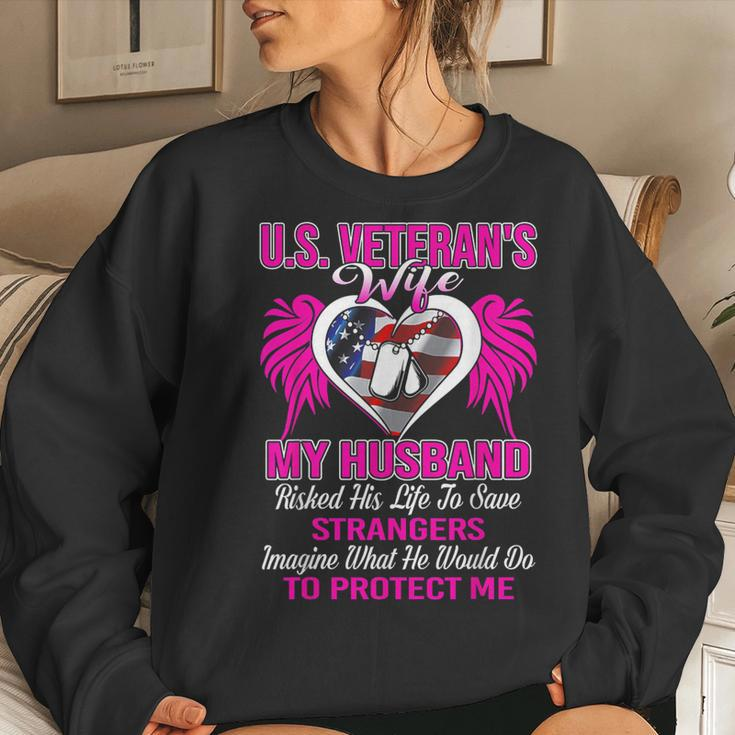 Us Veteran's Wife My Husband Risked His Life Women Sweatshirt Gifts for Her