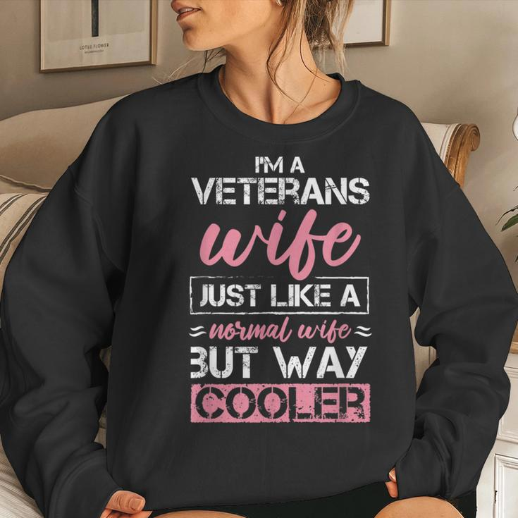 Veteran's Wife Like A Normal Wife But Cooler Veteran Wife Women Sweatshirt Gifts for Her